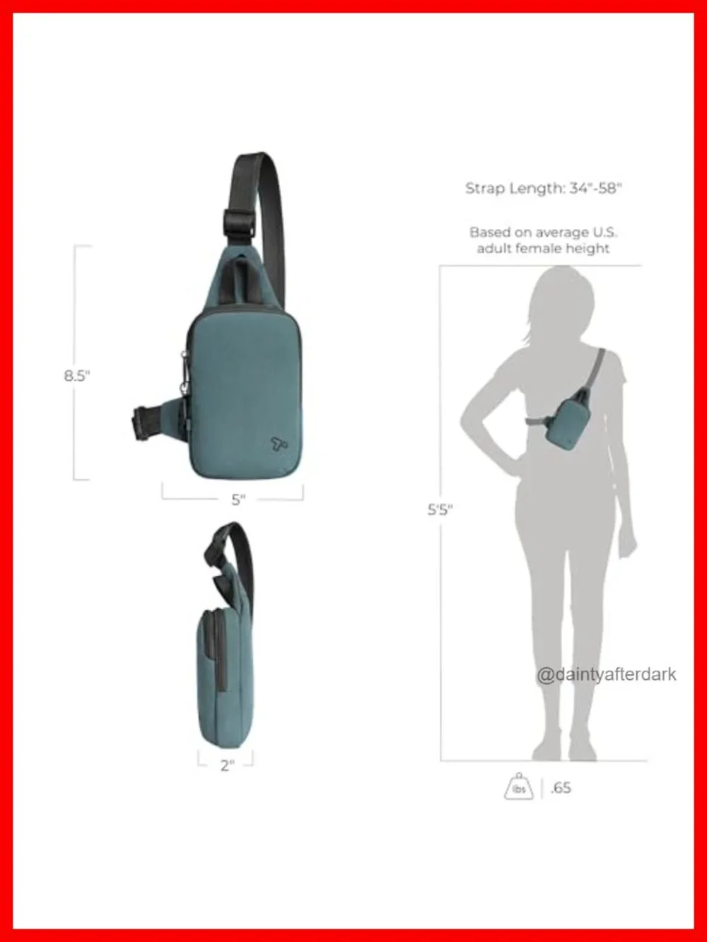 Anti-Theft Compact Sling Bag with RFID Blocking - Travel Essentials